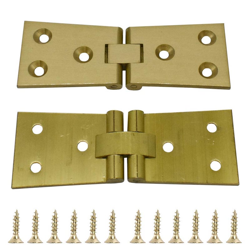 Renashed 2Pcs Heavy Brass Butler Tray Hinge 180 Degree for Butler Folding Tables Furniture Table with Screws - Image 1